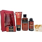 Bath & Body Works Men's Collection Bourbon Gift Set- Ultimate Hydration Body Cream - 3-in-1 Hair, Face & Body Wash - Body Spray and Cleansing Bar - with a Peach Gardenia Sample Soap