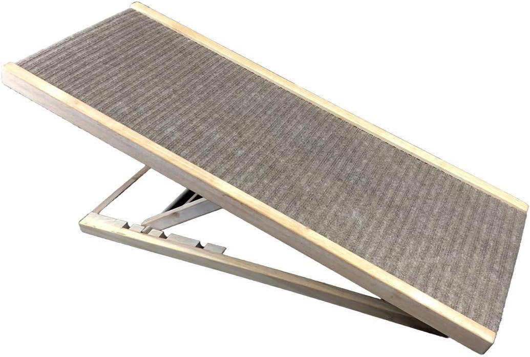 Petzmotion Solid & Strong Oak Wood Wooden Dog Pet Car Ramp Ladder