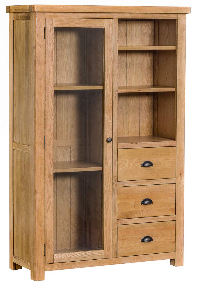 The Furniture Outlet Portland Oak Combined Display Cabinet
