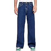 LBDLONGBIDA Men's Baggy Jeans Wide Leg Denim Pants - Relaxed Fit, Straight Leg, Stretch Comfort with Oversized Back Pockets