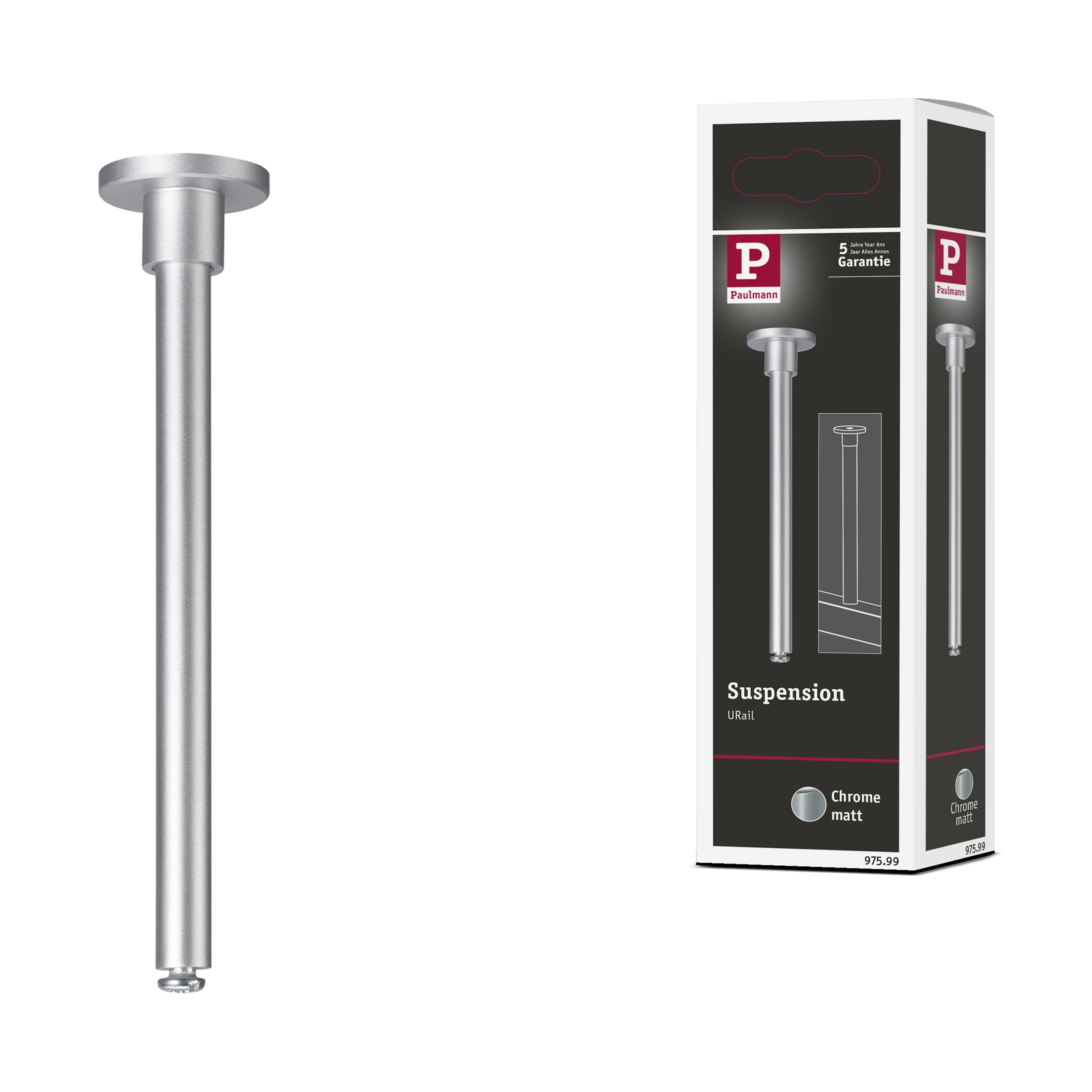 Paulmann 97599 Rail Suspension URail Accessory 105mm Chrome matt Rail System