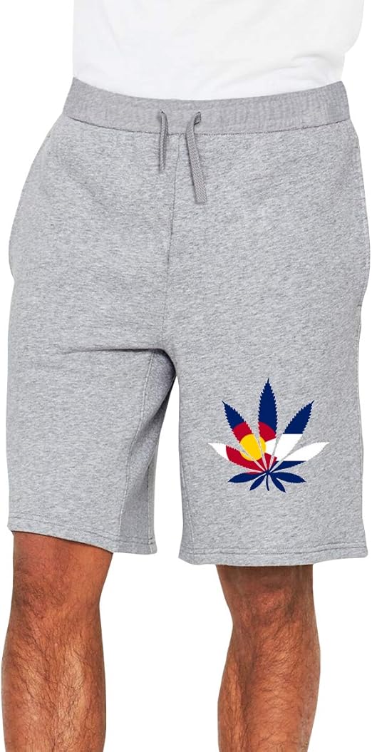 Colorado Weed Leaf Mens Casual Shorts Elastic Jogger Gym Sport Shorts