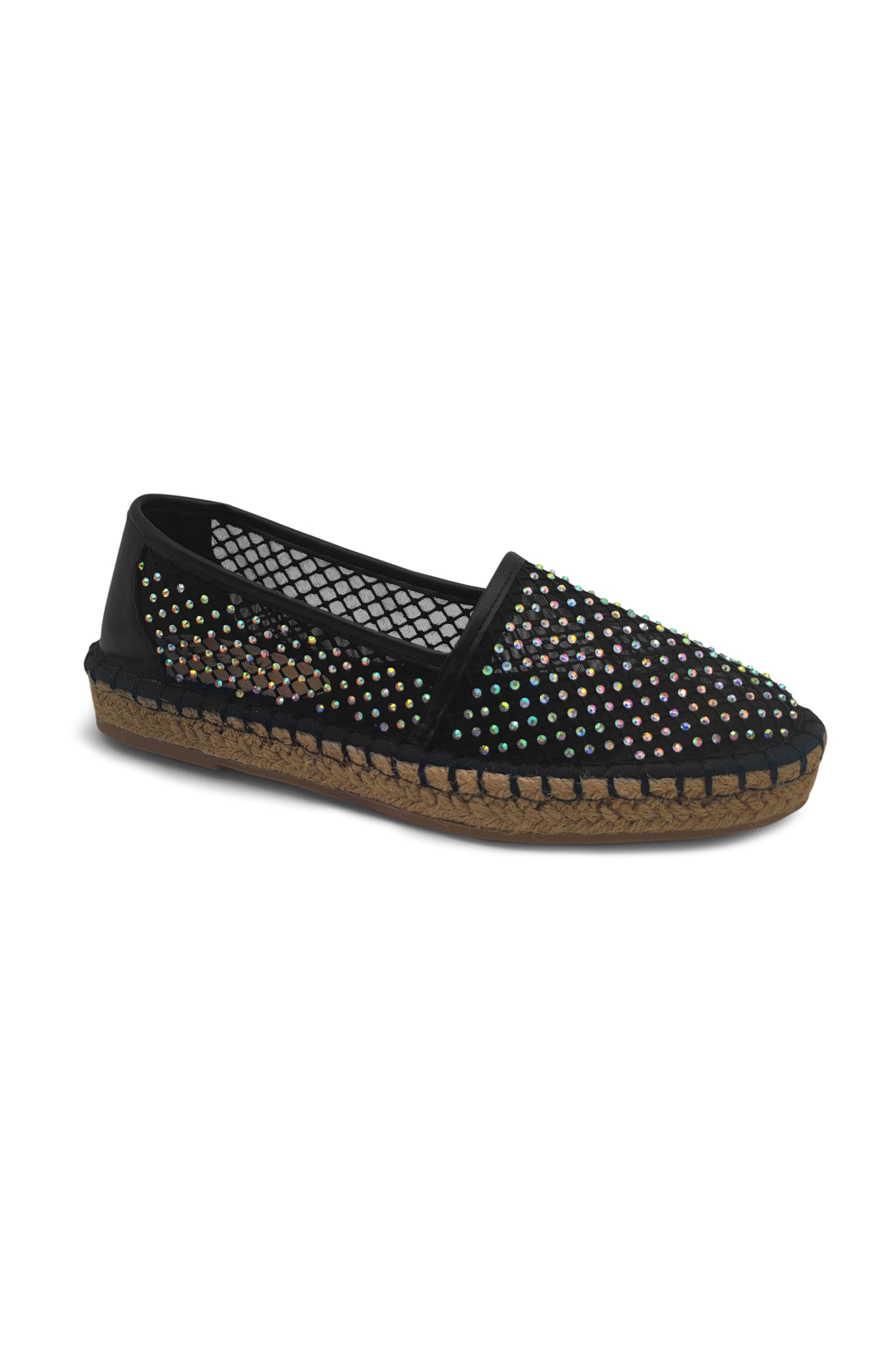 Kenneth Cole REACTION Women’s Bonne Boat Shoe, Black Crystal Mesh, 10