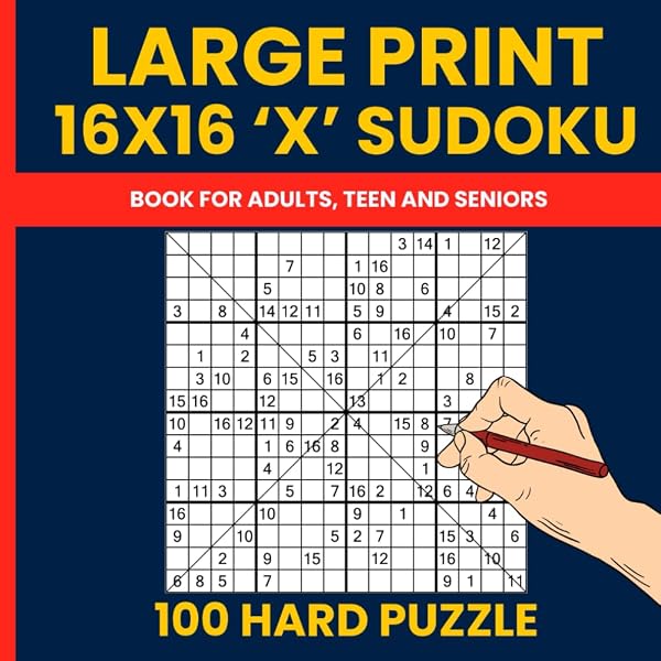16 x 16 Sudoku Puzzle Book Large Print: 100 Sudoku Puzzles Medium