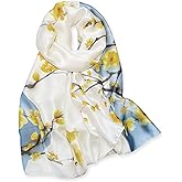 vimate 100% Large Silk Feeling Scarf-Women's Fashion Long Mulberry Silk Satin Neck Scarf Sunscreen Shawl Wrap Headscarf