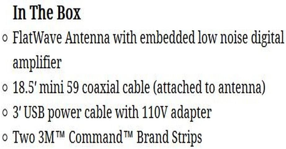 Winegard FL5500A FlatWave Amped Digital HD Indoor Amplified TV Antenna (4K Ready / ATSC 3.0 Ready / High-VHF / UHF), 60 Mile Long Range: Home Audio & Theater
