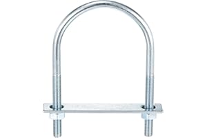 METALLIXITY U Bolts 1 Sets (3/8"(M10) x3.54"x5.9"), Round U Bolt Kits Carbon Steel with Accessories - for Construction, Pipe,