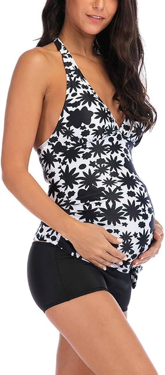 Women's Pregnant Tankini Sets Swimwear Shorts Two Piece Swimsuit