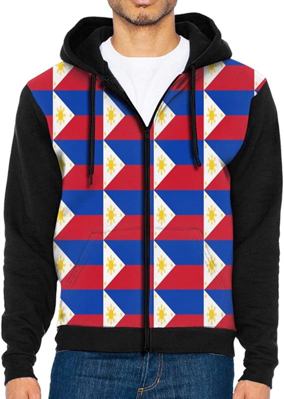 CYEfuzhuang Mens Hoodies Philippines Flag Mens Full Zipper Hoodie Boys