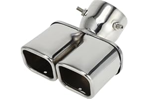 VekAuto 1 Pc Square Curved Slant Cut Dual Exhaust Tip for Toyota Land Cruiser Prado GDJ/TRJ150 Series 3.0" Inlet 7.1" Length 