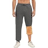 HEEKPEK Men's Winter Fleece Pants Sherpa Lined Jogging Sweatpants Cold Weather Warm Thermal Thick Lounge Track Joggers