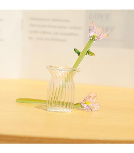 Amazon.com: Mini Glass Vase with Lily Blossoms Car Decor for