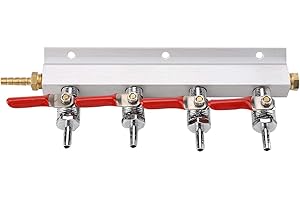 4-Way Co2 Air Gas Distribution Manifold Splitter, Beer Splitter
