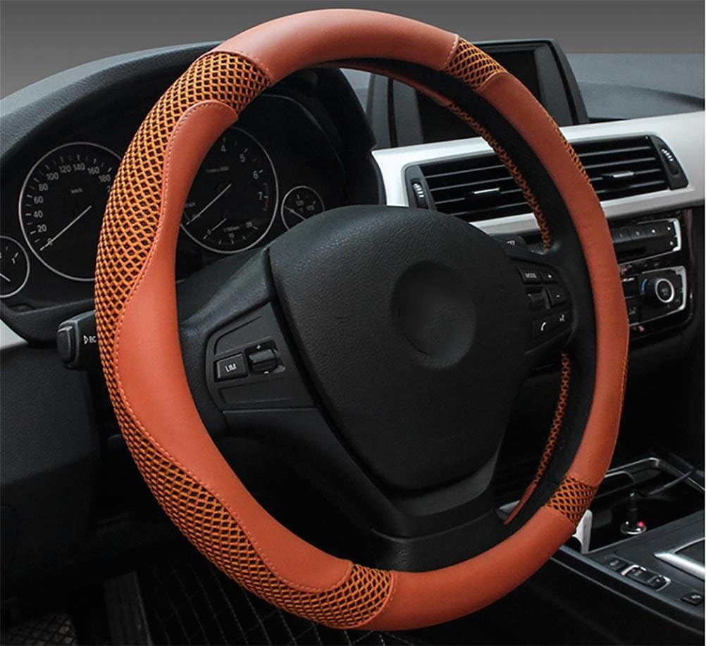 YAYUE Microfiber Leather Ice Silk Auto Car Steering Wheel Cover Universal 15 inch Excellent Grip, Durable, Breathable, Anti Slip
