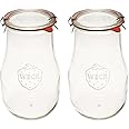 Weck Jars Tulip 2.5 Liter - Sour Dough Starter Jars - Large Glass Jars for Sourdough - Starter Jar with Glass Lid - Suitable for Canning & Storage