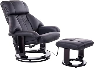 MHstar UK Massagesessel mit Hocker schwarz (700-008BK)
