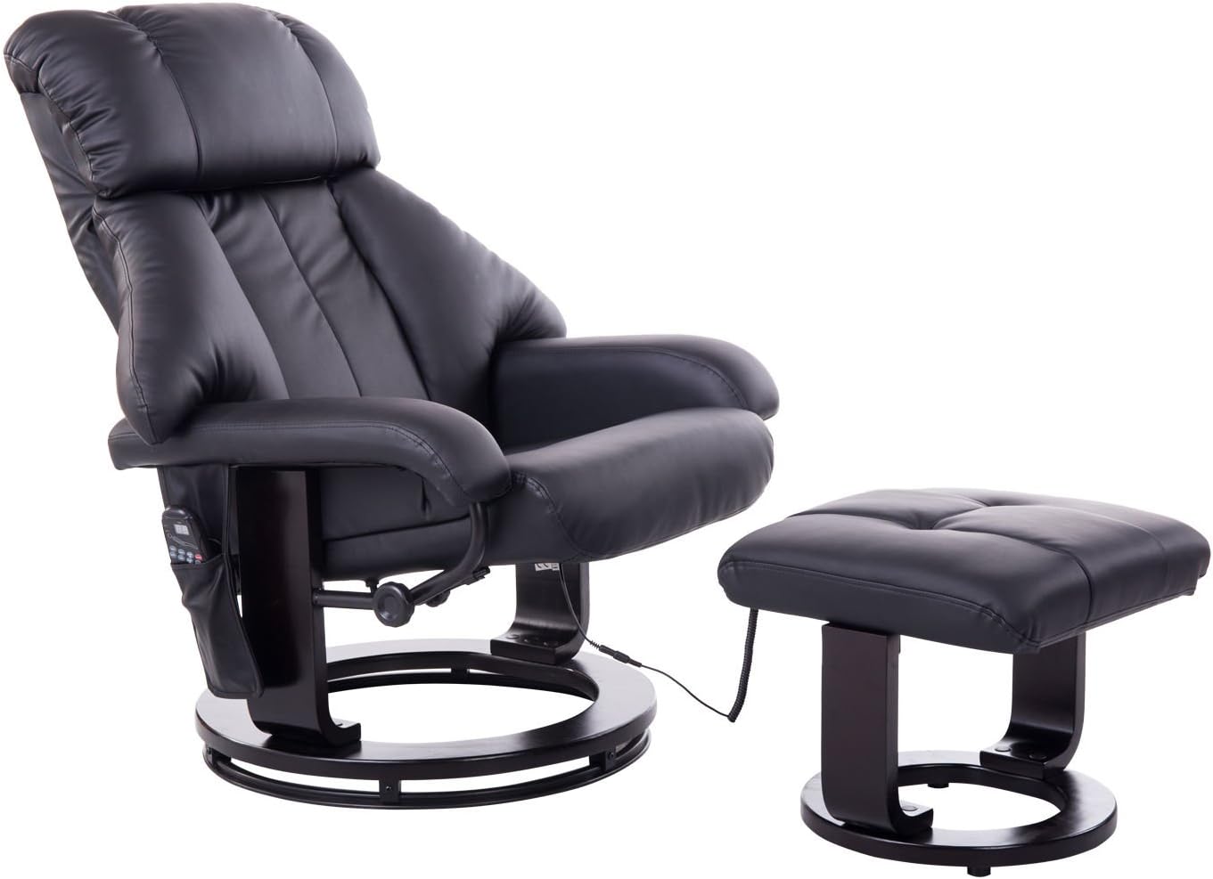 MHstar UK Massagesessel mit Hocker schwarz (700-008BK)