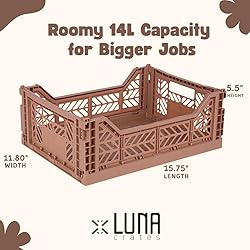 Collapsible Storage Box, Foldable Crate Organizer