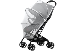 DUOMI Mosquito Net for Stroller,Encrypted Stroller Mosquito Net Full Cover with Double Zipper,Breathable & Foldable Netting for Baby Cover(White)