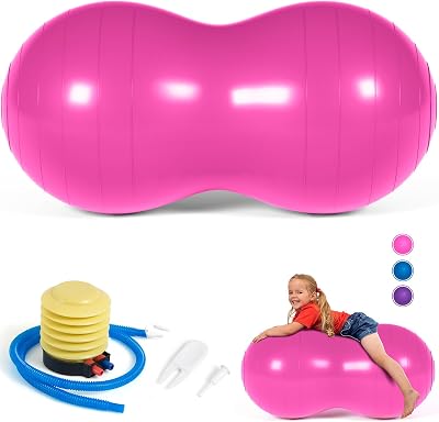 DASKING Peanut Ball 90x45cm Anti Burst Inflatable Exercise Ball with Pump