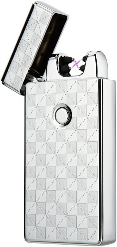 Premium USB Lighter - Dual Arc Plasma Electronic Lighter - Rechargeable Splashproof Windproof Lighter, Cigarette Lighter, 10 Colors, Gift Box, Charging Cable, Soft Carrying Pouch