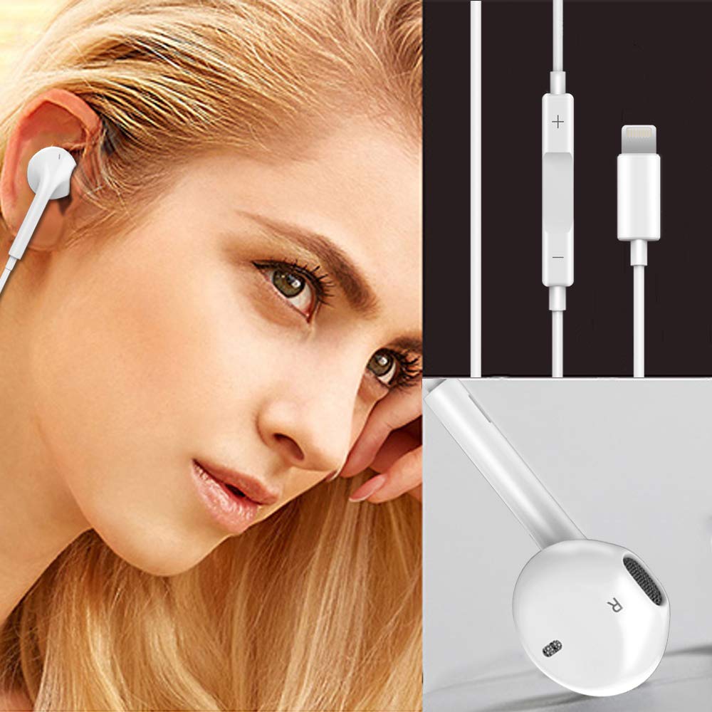 Headphones Compaitible for Phone 7 Plus, Microphone Earphones Stereo Headphones and Noise Isolating Headset Applicable iPhone 7/7 Plus / 8/8 Plus (Bluetooth Connectivity)