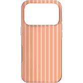 Cute Pastel Coral Peach Vertical Line Stripes Minimalist Case for iPhone 17 Pro