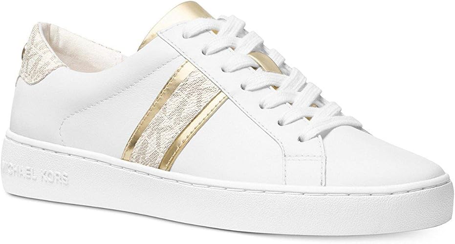 irving leather and logo stripe sneaker