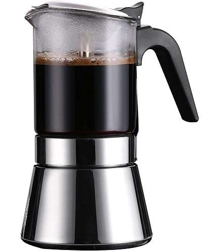 Amazon.com: 6 Cup Brew-fresh Stainless Steel Italian Style Expresso Coffee  Maker for Use on Gas Electric and Ceramic Cooktops(an Expresso Cup Is Apx  2.50 Ounces, or 70ml): Home & Kitchen