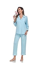 COLORFULLEAF Women's 100% Cotton Long Sleeve Pajama