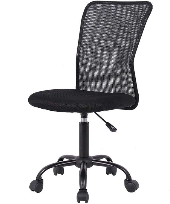 Amazon Com Simple Office Chairs Ergonomic Small Cute Mesh Office Chair Armless Lumbar Support For Home Office Chair Chic Modern Desk Pc Chair Black Mid Back Adjustable Swivel Kitchen Dining