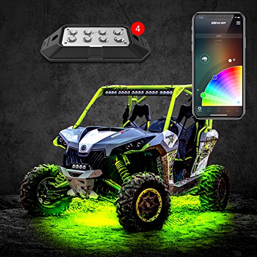 4pc 6W Rock Light with XKchrome Smartphone App-Enabled Bluetooth Standard Kit
