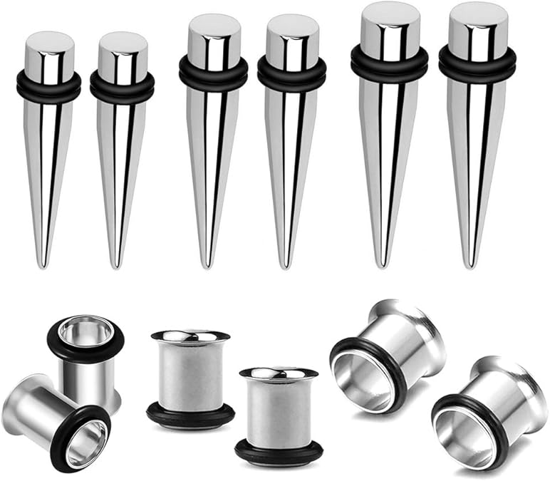 Anti Allergico 2 Fake Plugs Per Orecchio - Falso Piercing A Sbarra - Foto 8