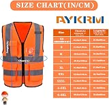 AYKRM Personalised Hi Vis Safety Vest 21 Colors Zipper Pockets EN20471 view 2