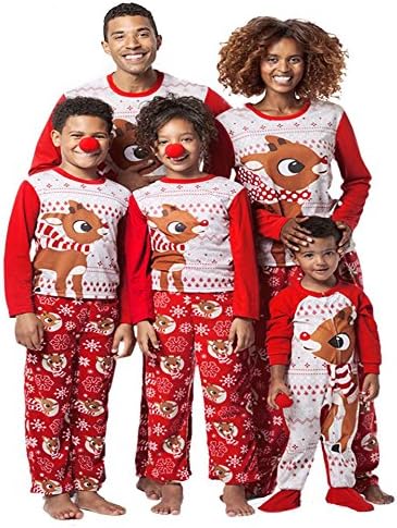 Beles Papa Mama Kids Baby Christmas Family Pajamas Set Matching Sleepwear Xmas Gift
