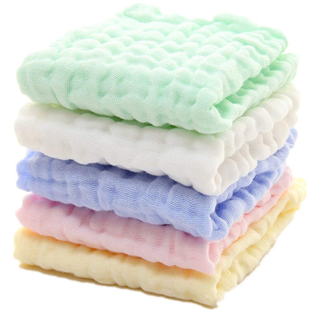 TX Natural Organic Cotton Reusable Muslin Baby Towels, 5 Extra Soft Hand Towels,Towel Sets