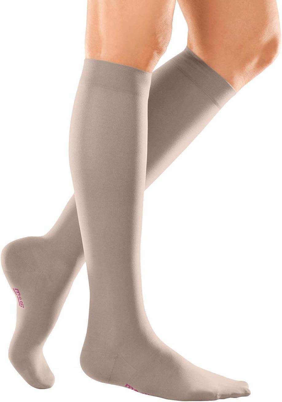 mediven elegance CCL1 Below Knee Closed Toe Compression Stockings (Beige, numeric_6)