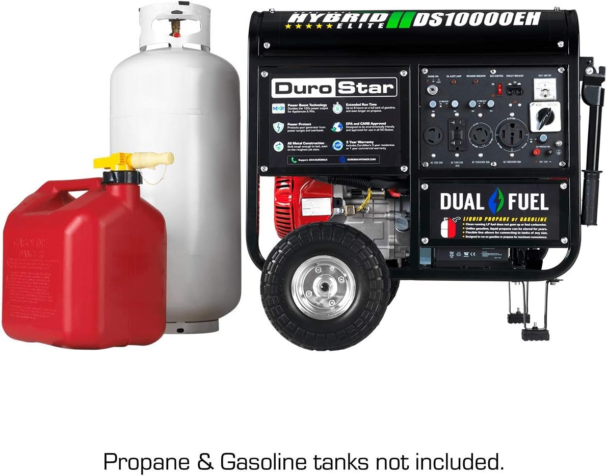 DuroStar 10,000Watt Portable Hybrid Dual Fuel Gas Generator with
