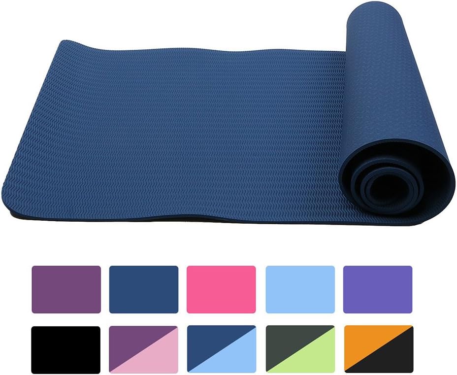 Attraction Design Yoga Mat Non Slip Exercise Mat Extra Thick Workout Mat for Yoga, Eco Friendly Exercise Yoga Mat High Density Fitness Pilates Mat with Carrying Strap, 72"x 24"x 6mm