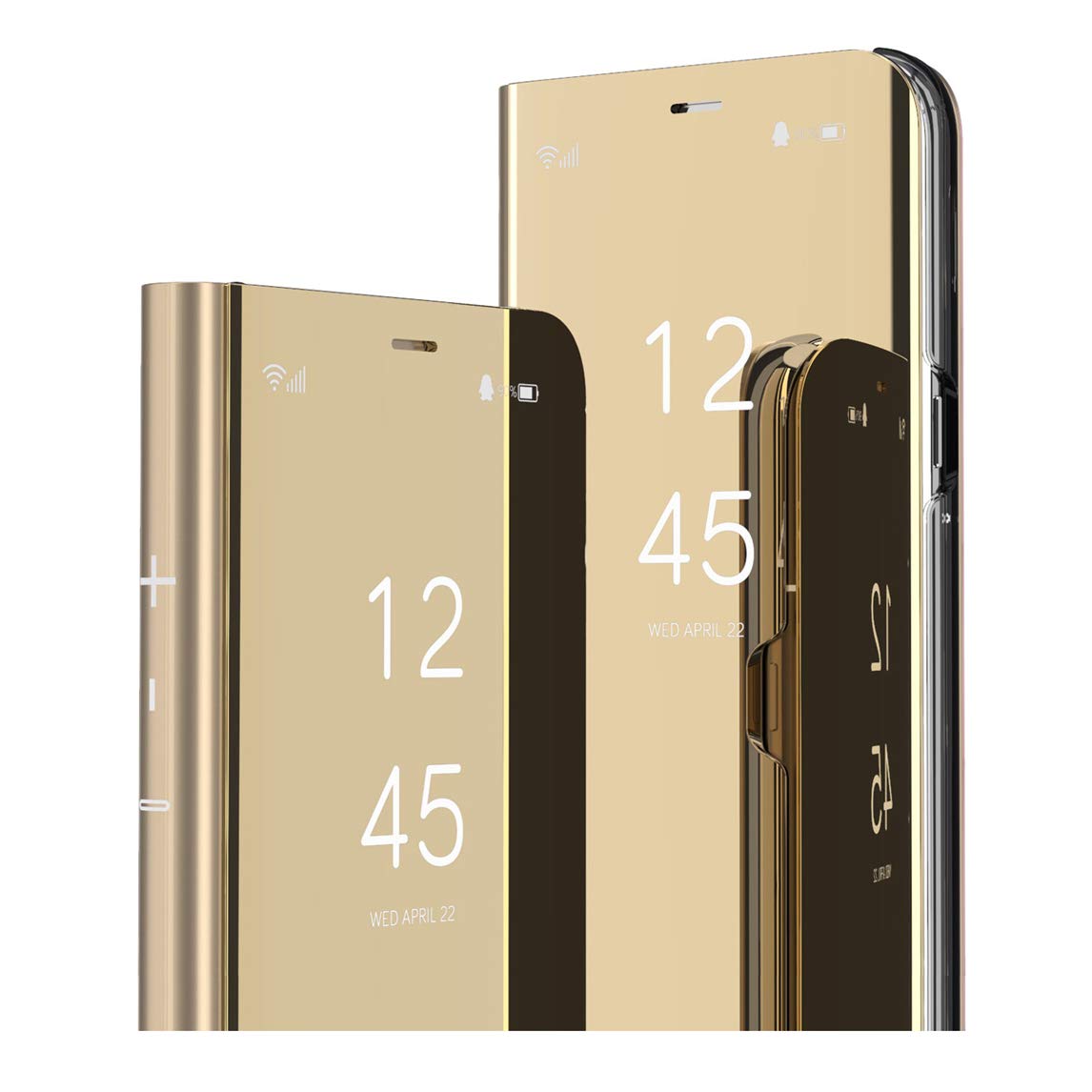 MRSTER Flip Case for Redmi 9A Mirror Design Clear View Bookstyle Protecter Shell With Kickstand Cover for Xiaomi Redmi 9A. Flip Mirror: Gold