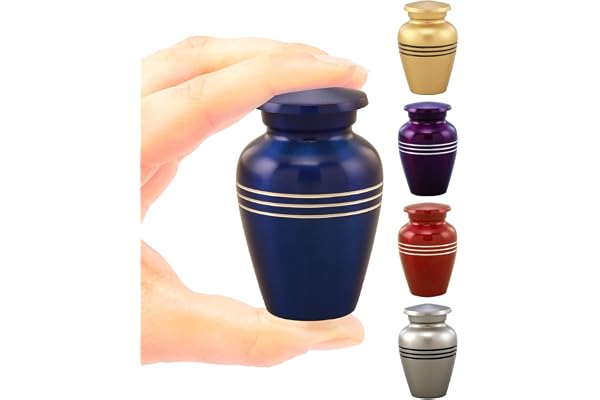 Serenity Keepsake Urn for Human & Pet Ashes – Mini Cremation Urn with Velvet Bag & Funnel – Elegant Metal Memorial Sharing Ur
