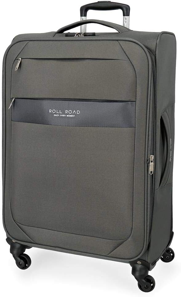 Roll Road Royce Grey Big Suitcase 48x76x29 cm Soft Polyester Combination lock 93 Litre 2.9 kg 4 Wheels
