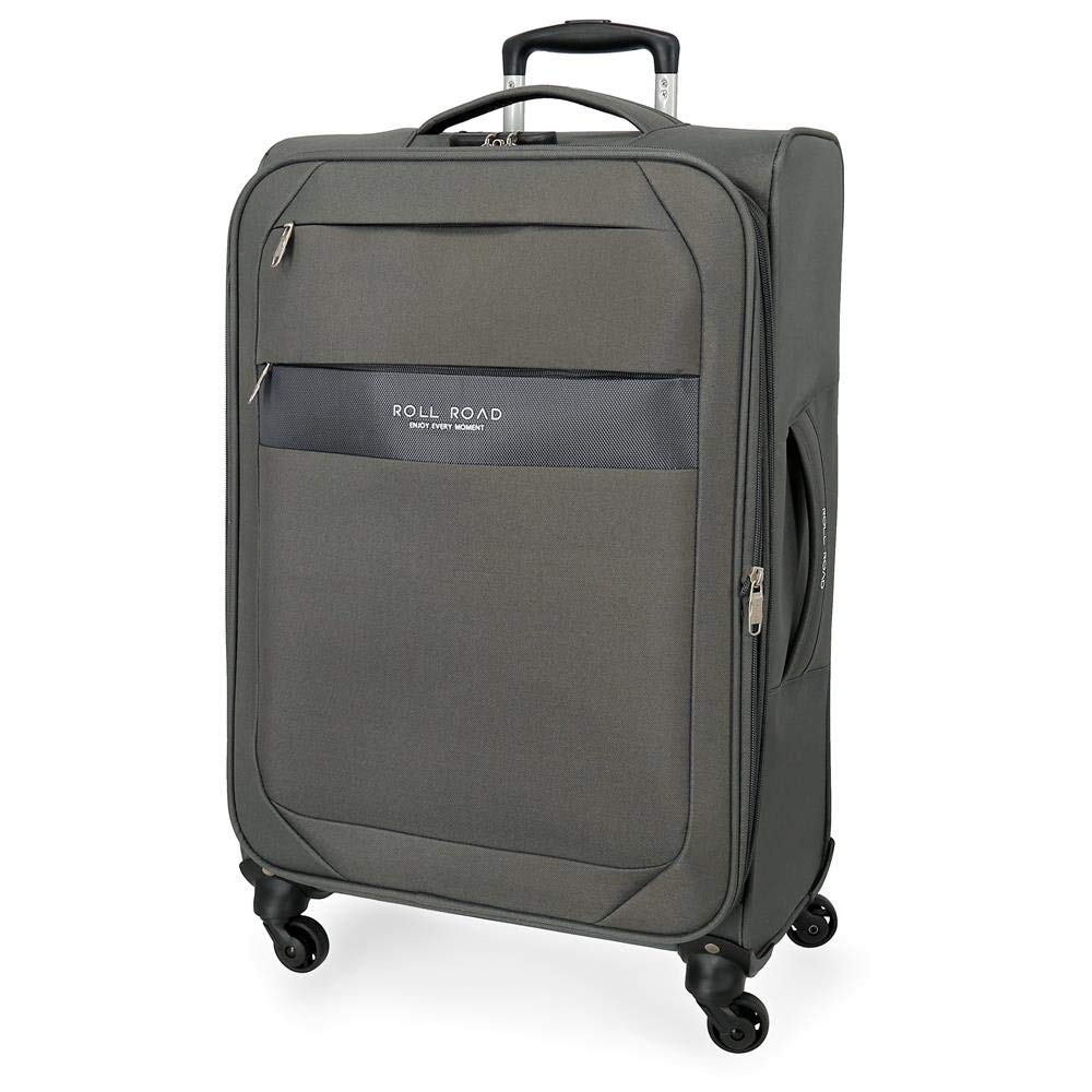 Roll Road Royce Grey Big Suitcase 48x76x29 cm Soft Polyester Combination lock 93 Litre 2.9 kg 4 Wheels