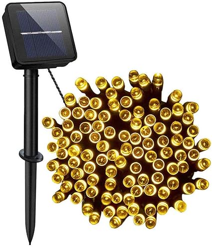 Luces Solares De Cadena Al Aire Libre, 200 Led 8 Patrón 72 Ft Luces De