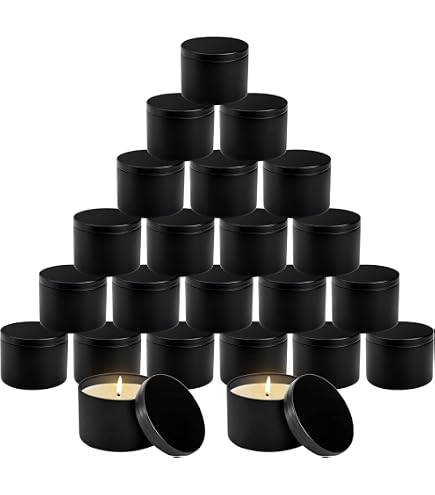 MUXHEL 24 Boîtes Métalliques 65x45mm - Avec Couvercle à Visser Pour Bougies Ou Rangement