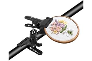 Embroidery Hoop Stand, Embroidery Hoop Holder Clip 360°Rotated Adjustable Table Clamp Cross Stitch Stand Clip Hands-Free Need