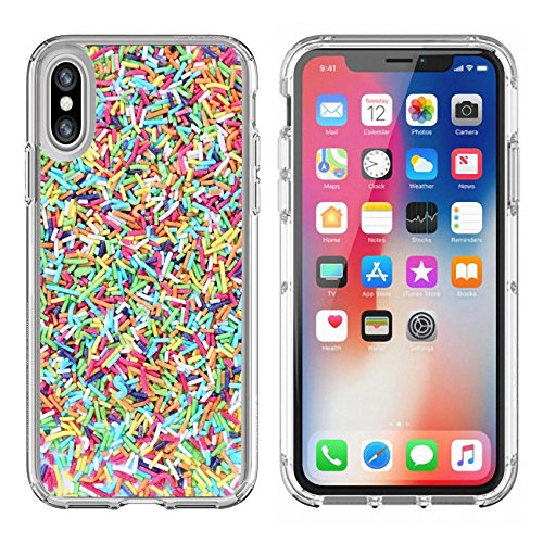 Luxlady Apple iPhone X Clear case Soft TPU Rubber Silicone Bumper Snap Cases iPhoneX IMAGE ID 25586574 Colored sugar sprinkles for food decoration Whole background