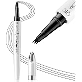 Atnadov Eyebrow Pen Waterproof Eyebrow Pencil Natural Simulation Eyebrow Pencil for women's professional makeup with 4 Fork Tip for Natural-Looking Hair-Like Defined Brows, Last All-Day (Black)