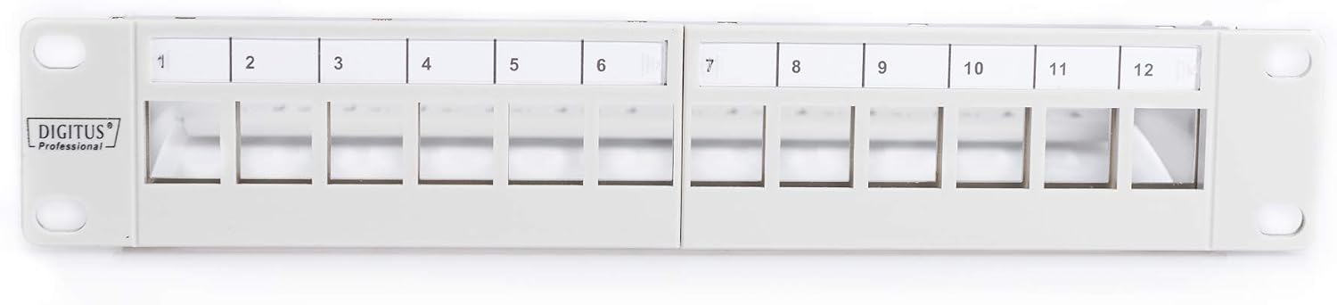 DIGITUS Modular Patch Panel, 12-port, Grey, Patch-Panel - Modular - 12 Port - Image 4