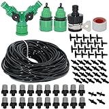 Misting Cooling System For Outdoor Patio Garden Greenhouse Reptile Mosquito Prevent - 82FT with 20 Pack of Plastic Mist Nozzles